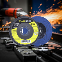 Disco Flap 115 mm G100 Fibra Conico Azul Aço e Inox Tradestar