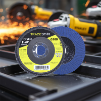 Disco Flap 115 mm G100 Fibra Conico Azul Aço e Inox Tradestar - 5