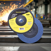 Disco Flap 180 mm G80 Fibra Cônico Azul Aço e Inox Tradestar - 6