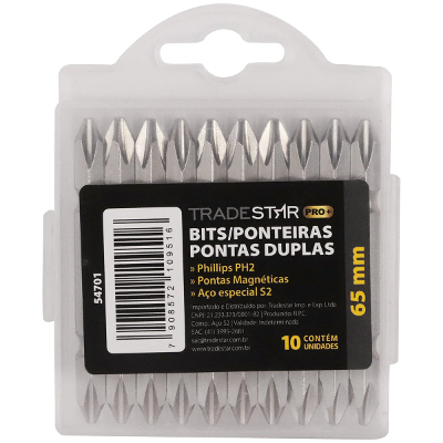 Bits Ponteira Dupla 65 mm Ph2 Philips Imantada Pro Tradestar