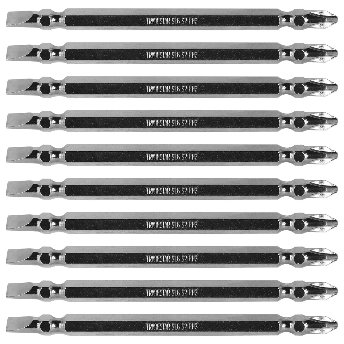 Bits Ponteira Dupla 110mm PH2 1/4" Philips Fenda Pro Tradestar - 8