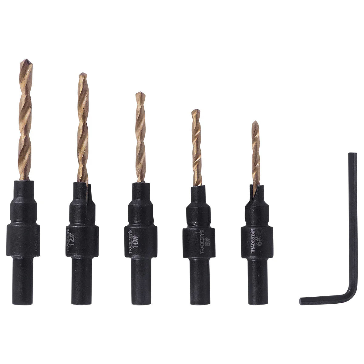 Jogo Broca com Escareador 6 - 14 mm para Madeira 6 Peças Tradestar - 10