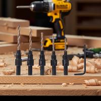 Jogo Broca com Escareador 6 - 14 mm para Madeira 6 Peças Tradestar - 6