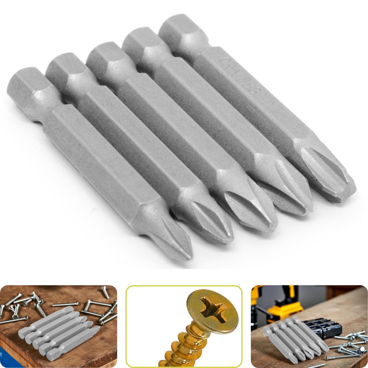 Jogo Bits Phillips 1/4'' 50 mm 5 Peças Tradestar - 1