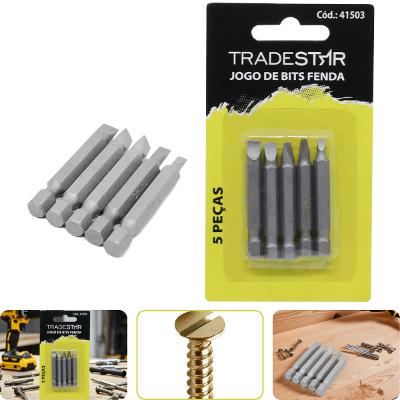 Jogo Bits Fenda 1/4'' 50 mm 5 Peças Tradestar