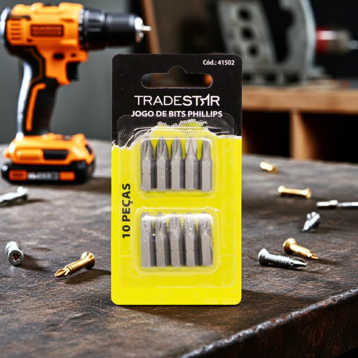 Jogo Bits Phillips 1/4'' 25 mm 10 Peças Tradestar - 2
