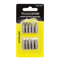 Jogo Bits Phillips 1/4'' 25 mm 10 Peças Tradestar - 7