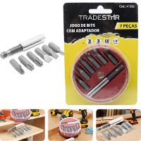Jogo Bits Fenda Phillips Adaptador Magnético 7 Peças Tradestar - 1