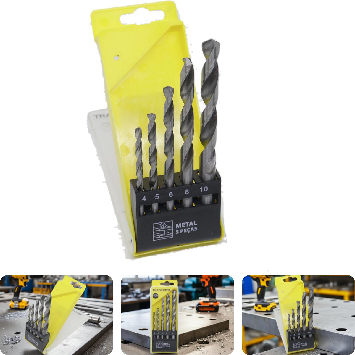 Jogo Broca Metal 4 - 10 mm HSS 5 Peças Tradestar - 1