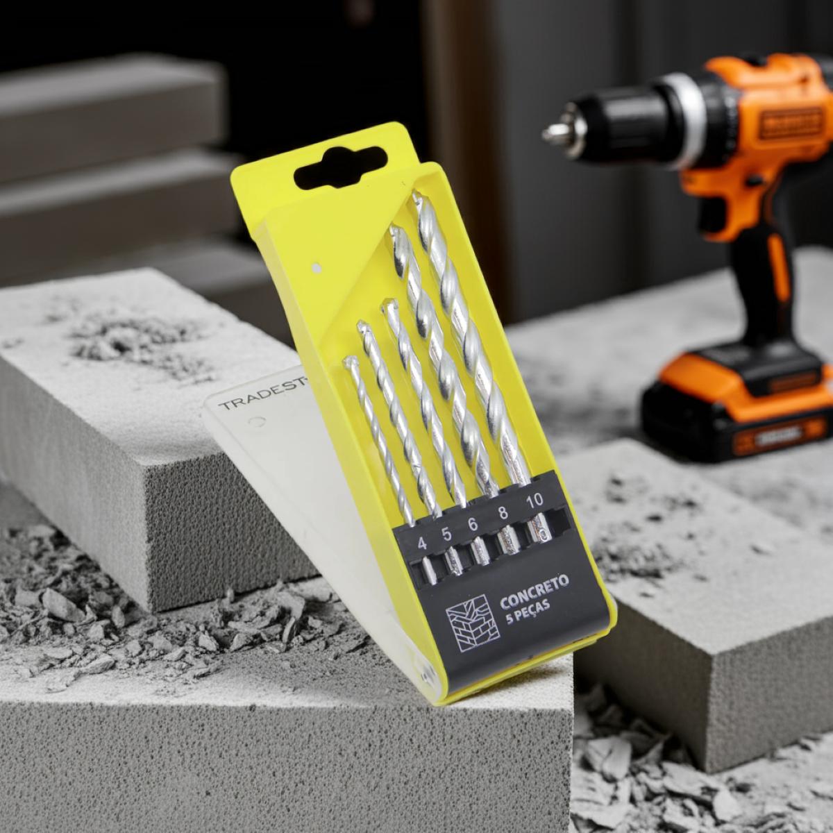 Jogo Broca Concreto 4 - 10 mm Vídea 5 Peças Tradestar - 2