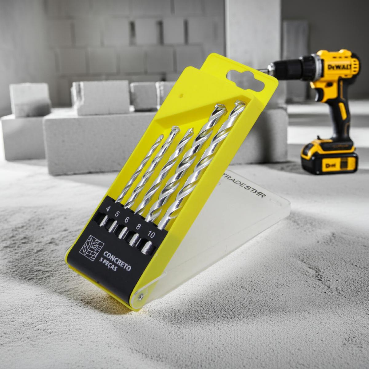 Jogo Broca Concreto 4 - 10 mm Vídea 5 Peças Tradestar - 4