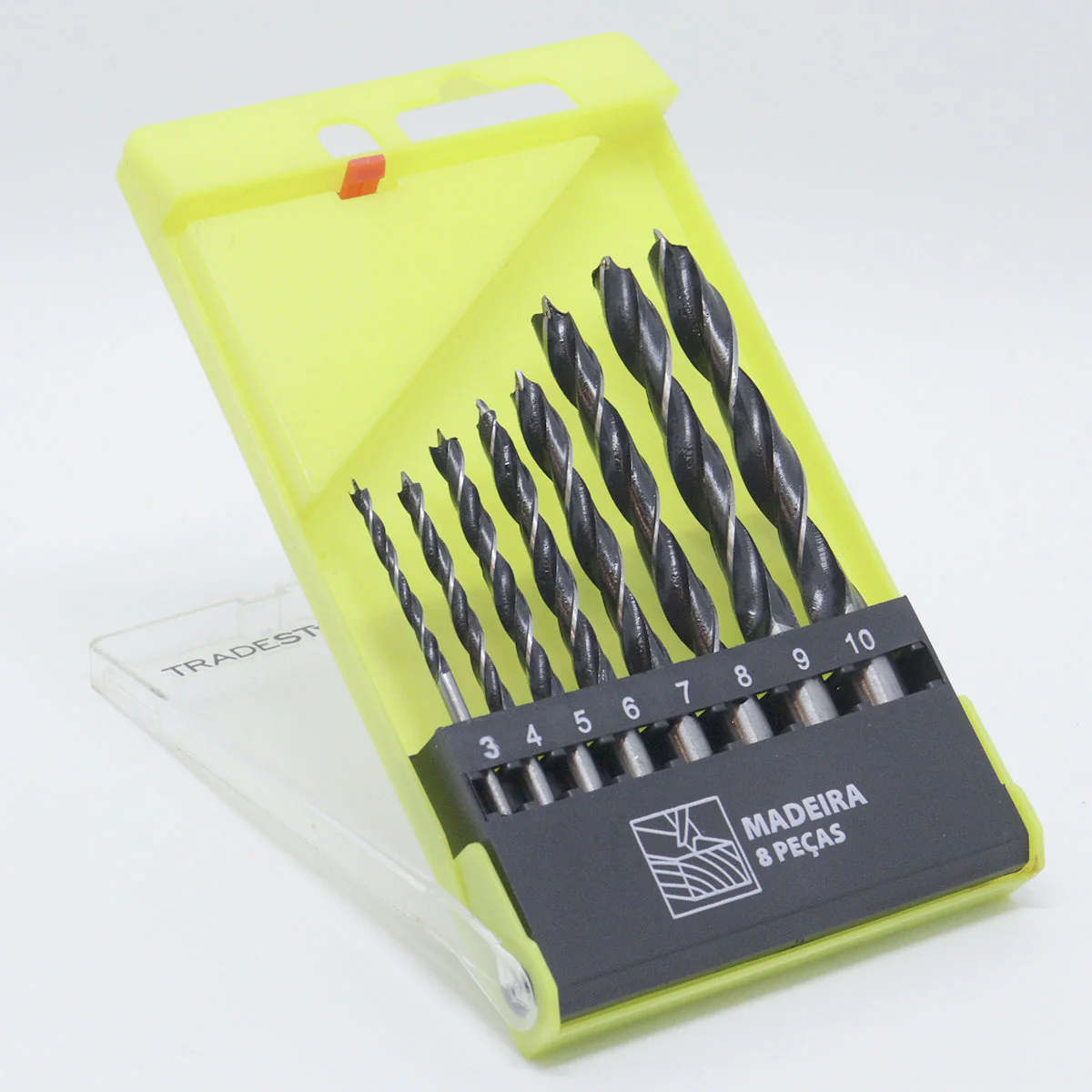 Jogo Broca Aço 3 Pontas Compensado Madeira 3 - 10 mm  8 Peças Tradestar - 6