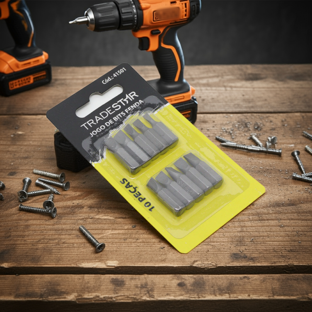 Jogo Bits Fenda 1/4'' 25 mm 10 Peças Tradestar - 3