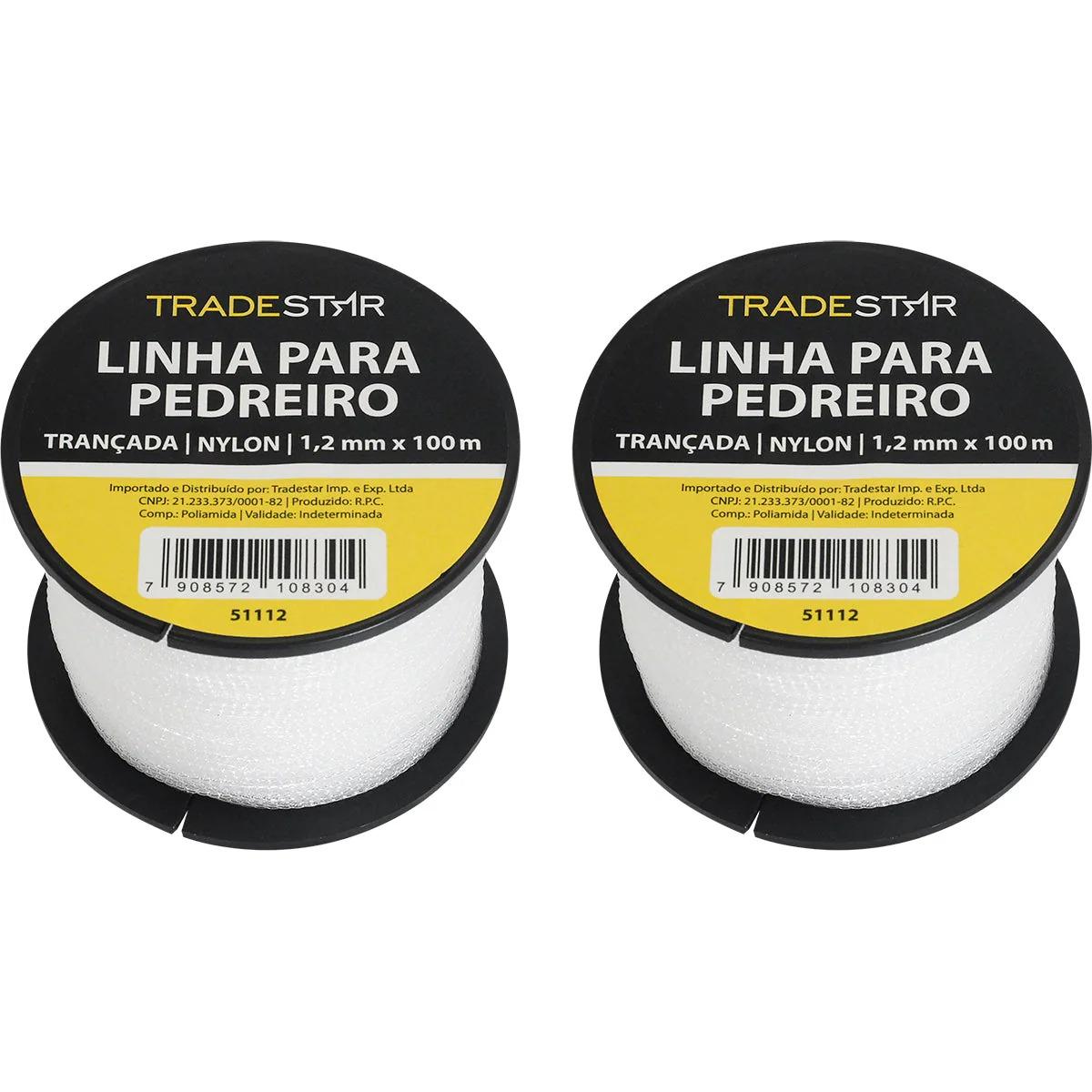 Linha Pedreiro Nylon 1,2 MM  x 100 Metros Trançada Tradestar - 2