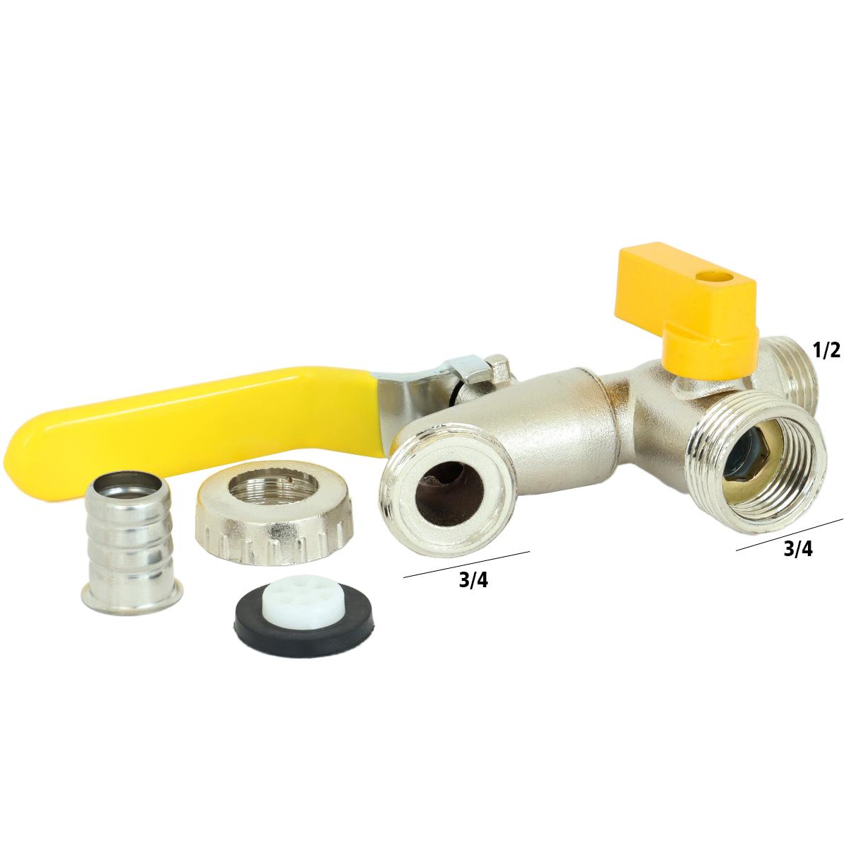 Torneira Esfera 1/2'' x 3/4'' Maquina de Lavar Tradestar - 3