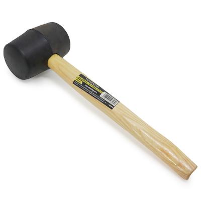 Martelo de Borracha 60 mm Preto Cabo Madeira Tradestar