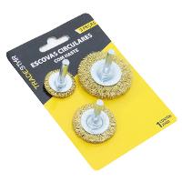 Jogo Escova Circular de Aço Haste 1/4" 3 Peças Tradestar - 5