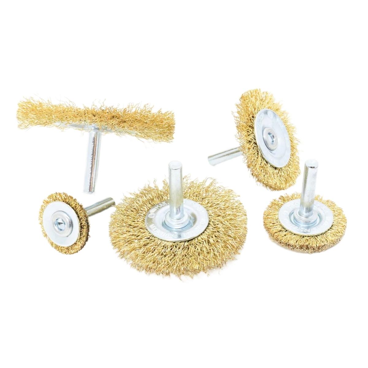 Jogo Escova Circular de Aço Haste 1/4" 5 Peças Tradestar - 1