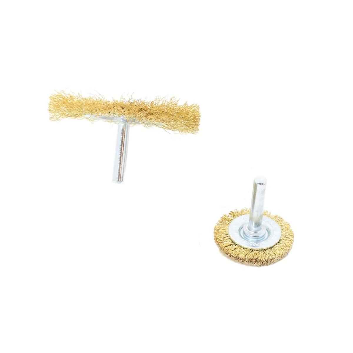 Jogo Escova Circular de Aço Haste 1/4" 5 Peças Tradestar - 2