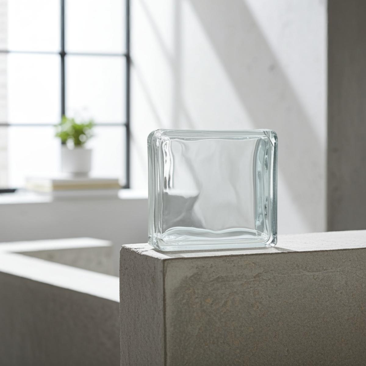 Tijolo de Vidro 19 x 19 x 8 cm Liso Translúcido 2 Lados com 06 unidades Tradestar - 7