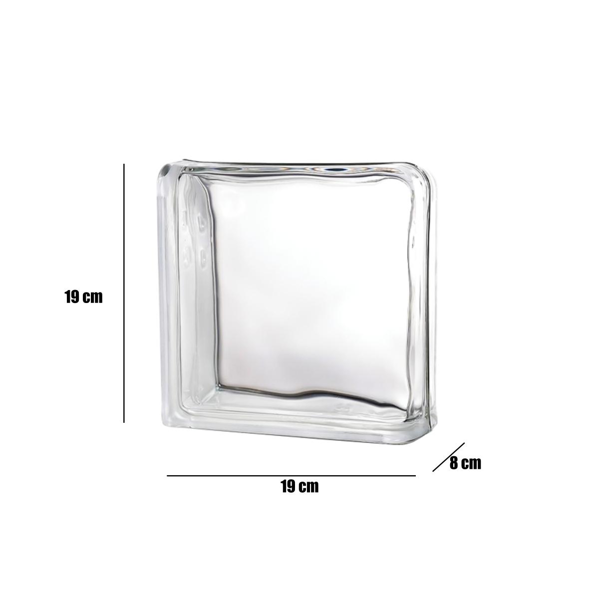 Tijolo de Vidro 19 x 19 x 8 cm Liso Translúcido 2 Lados com 06 unidades Tradestar - 5