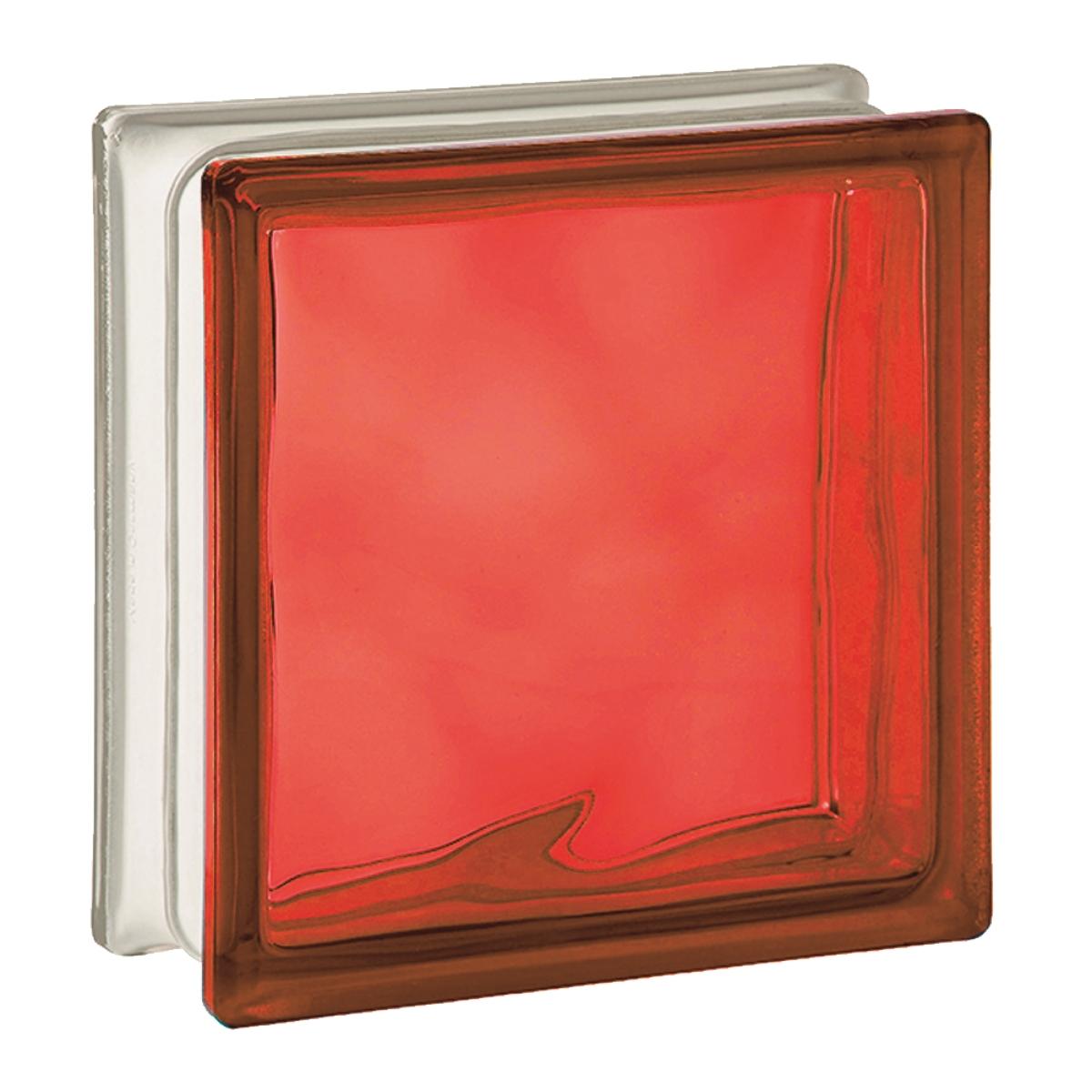 Tijolo de Vidro 19 x 19 x 8 CM Vermelho Translúcido 06 Unidades Tradestar - 2