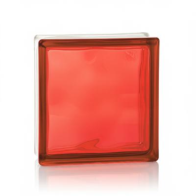 Tijolo de Vidro 19 x 19 x 8 CM Vermelho Translúcido 06 Unidades Tradestar