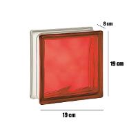 Tijolo de Vidro 19 x 19 x 8 CM Vermelho Translúcido 06 Unidades Tradestar - 5