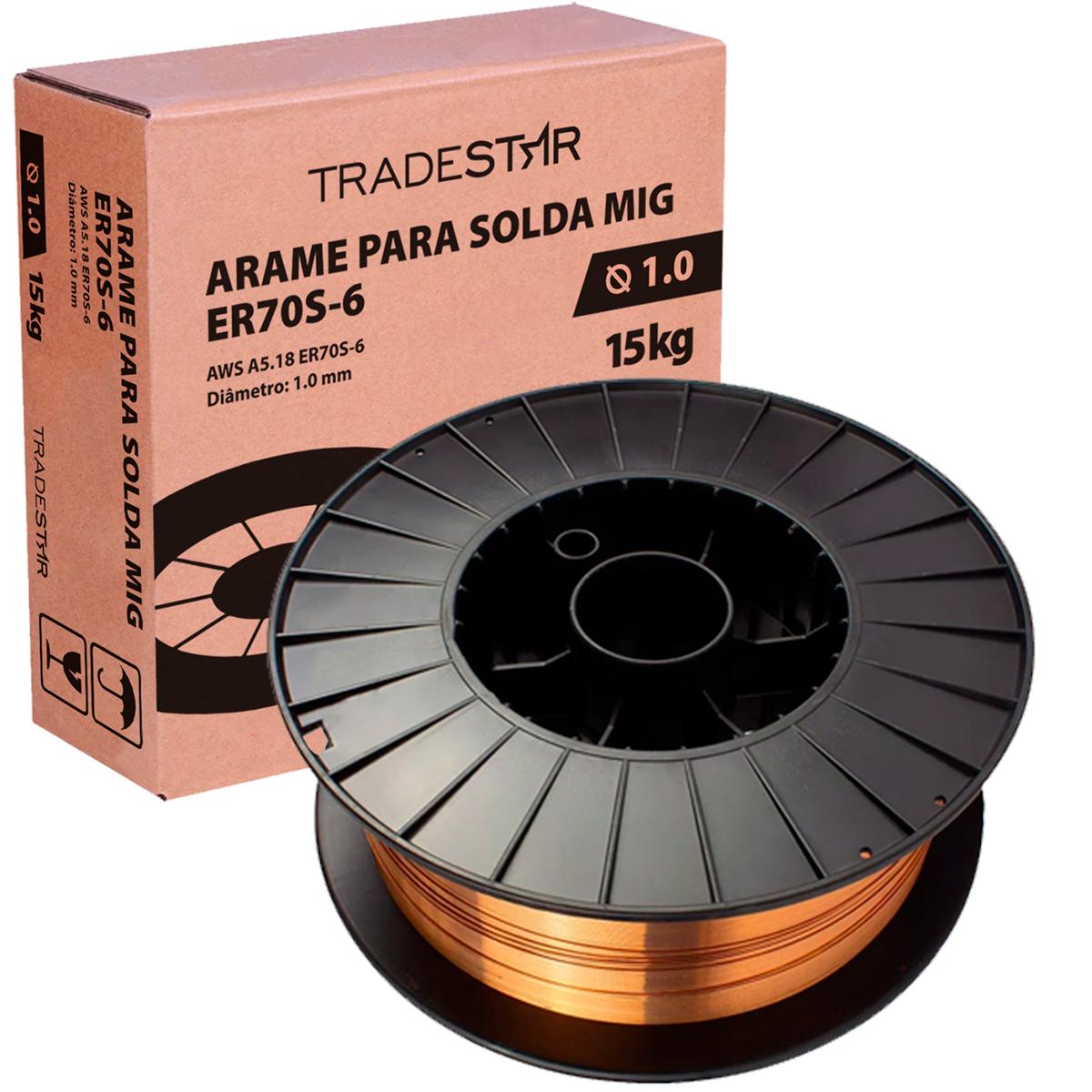 Arame Solda MIG ER70S-6 Gás 1,0 mm 15 KG Tradestar - 4