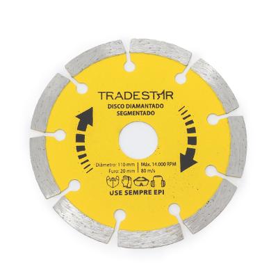 Disco Diamantado 110 mm Segmentado Pro Furo 20 mm Tradestar