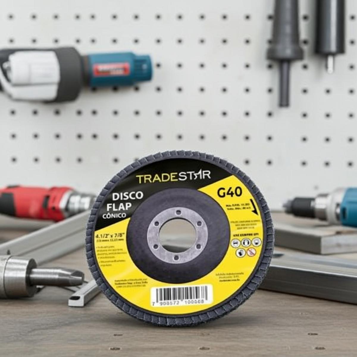 Disco Flap 115  mm G40 Fibra Cônico Aço Tradestar - 5