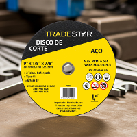 Disco de Corte 230 x 3,0 mm 2 Telas Furo 22,23 mm Aço Tradestar