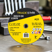 Disco de Corte 230 x 3,0 mm 2 Telas Furo 22,23 mm Aço Tradestar - 5