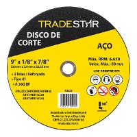 Disco de Corte 230 x 3,0 mm 2 Telas Furo 22,23 mm Aço Tradestar - 10