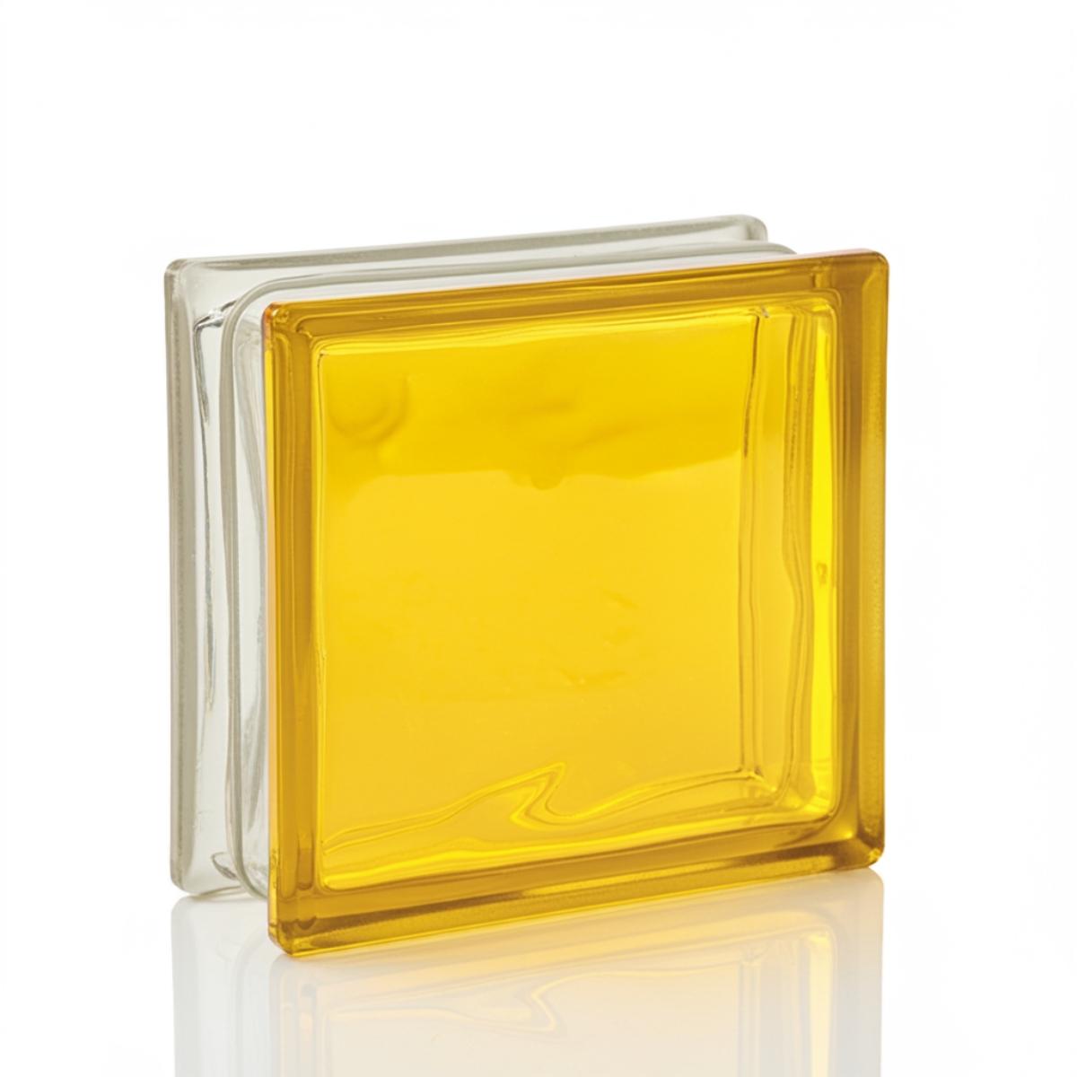 Tijolo de Vidro 19 x 19 x 8 CM Amarelo Translúcido 06 Unidades Tradestar - 3