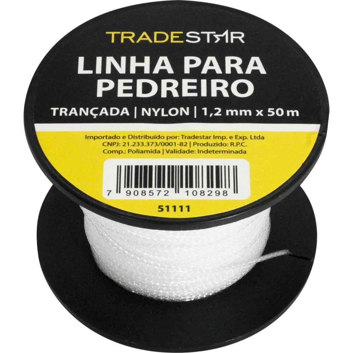 Linha Pedreiro Nylon 1,2 MM x 50 Metros Trançada Tradestar - 1