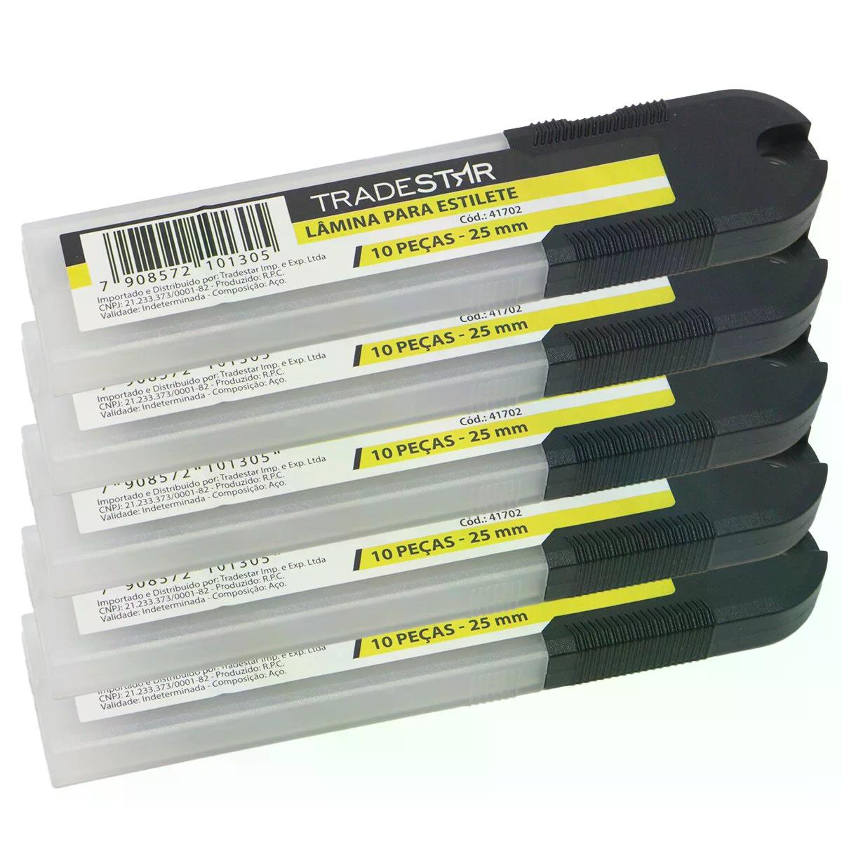 Lâmina para Estilete 25 mm com 10 Peças Tradestar - 2
