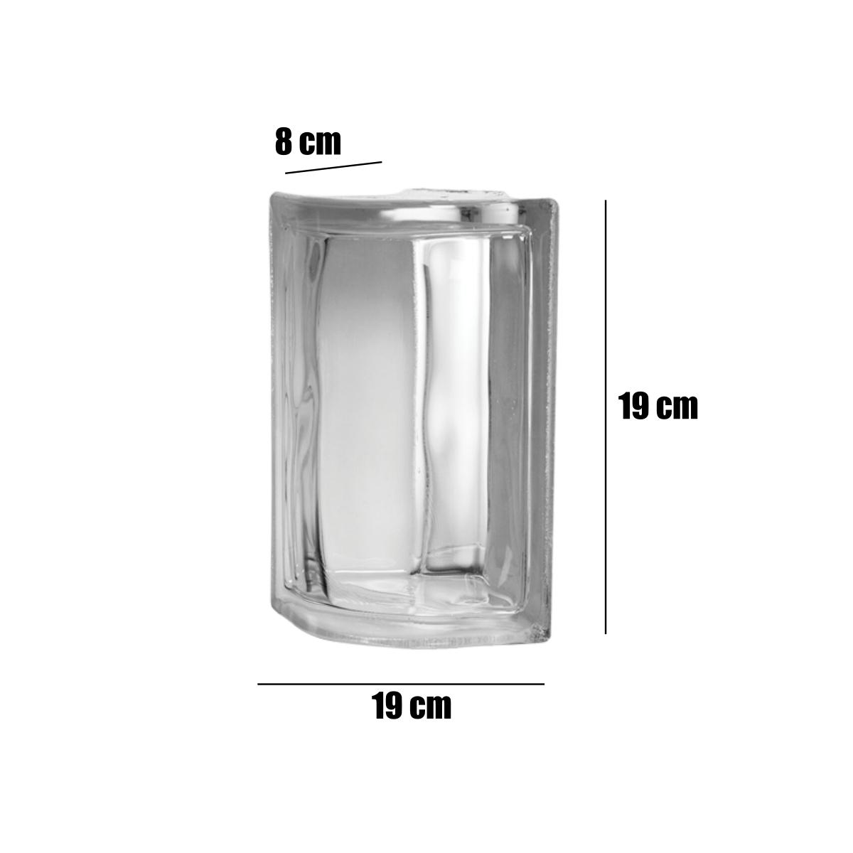 Tijolo de Vidro 19 x 19 x 8 CM Translúcido Canto 08 Unidades Tradestar - 5