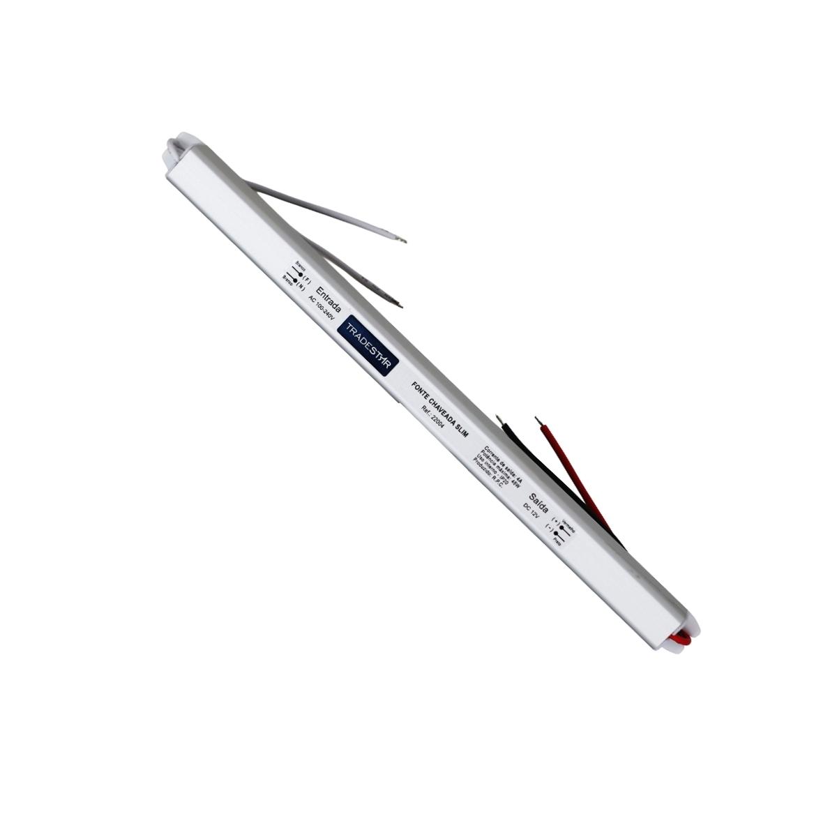 Fonte LED Slim 48W 4A 12V Tradestar - 1