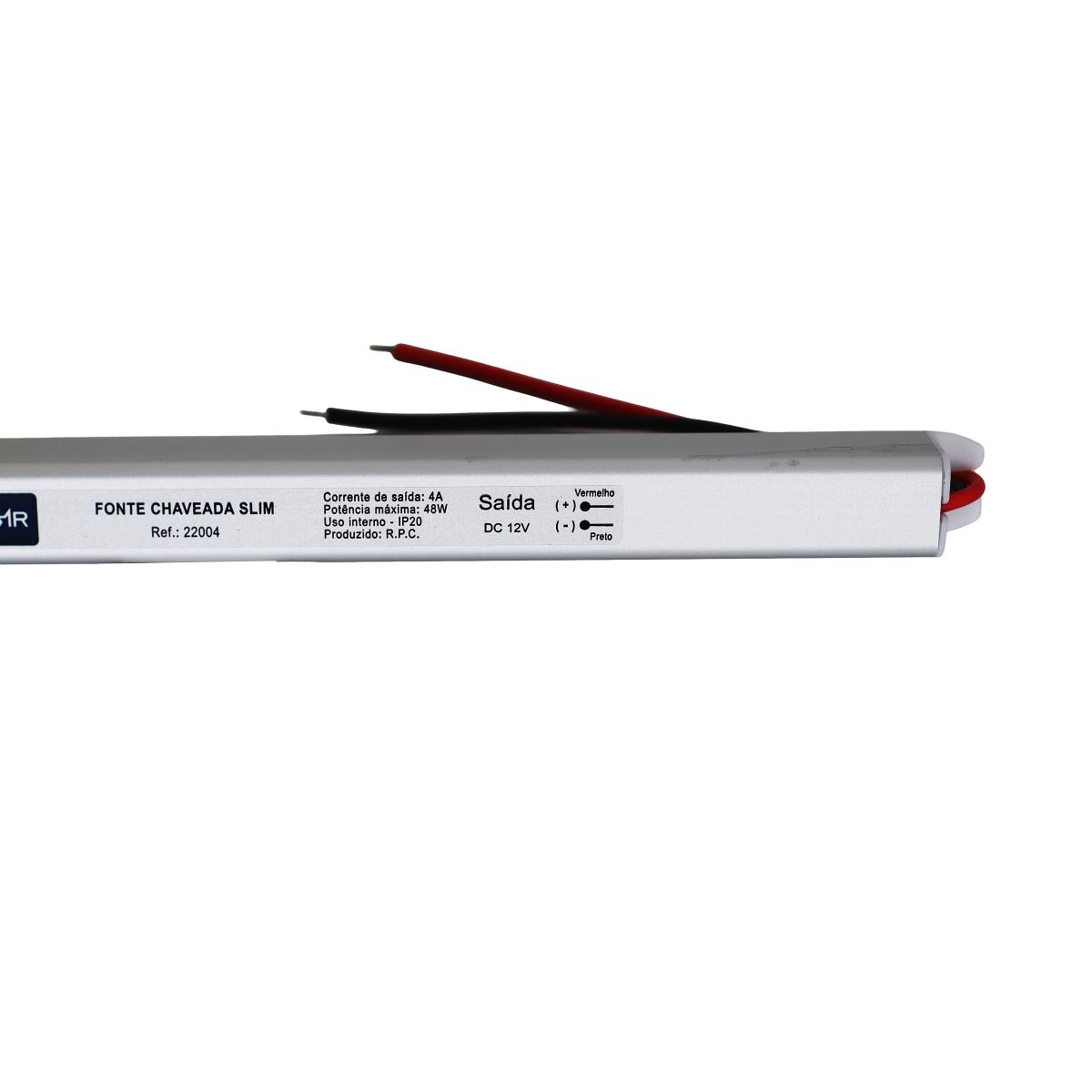 Fonte LED Slim 48W 4A 12V Tradestar - 3