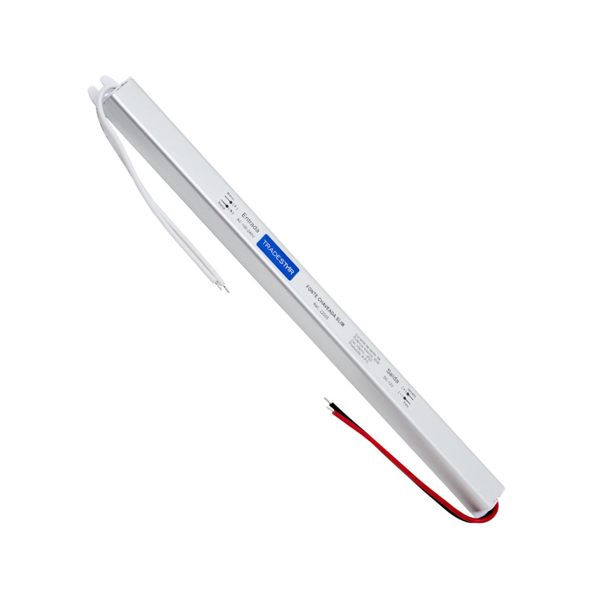 Fonte Led Slim  60W 5A 12V Bivolt Tradestar - 2