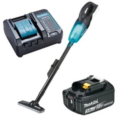 Kit Aspirador de Pó DCL180ZB + Bateria BL1830B 3,0Ah 18V + Carregador Bivolt DC18WC Makita