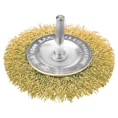Escova Circular 50 x 8 mm Aço Latonado com Haste Tradestar