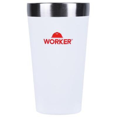 Copo Térmico 473ml Sem Tampa Branco/Vermelho Worker