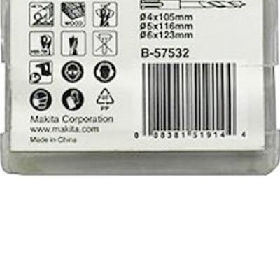 Conjunto de Brocas Sds-Plus para Metal Mad-5 Peças Makita