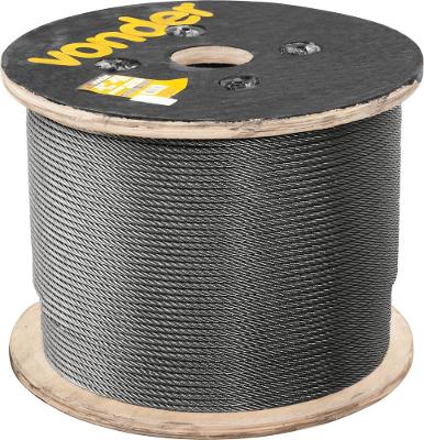 Cabo de aço aaci 1/4" alma de aço 6x36ws polido com 500 metros - Vonder