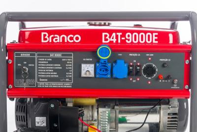 Gerador à Gasolina 9,0Kva Monofásico Partida Elétrica com AVR B4T-9000E Branco