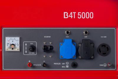 Gerador à Gasolina 4,0Kva Monofásico Partida Manual B4T-5000 Branco