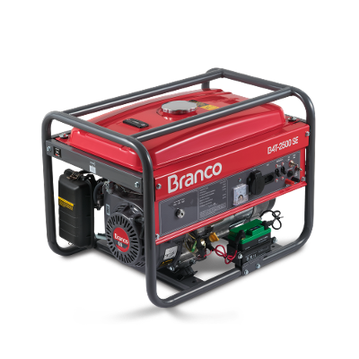 Gerador à Gasolina 2,2Kva Chave Seletora Partida Elétrica B4T-2500SE Branco