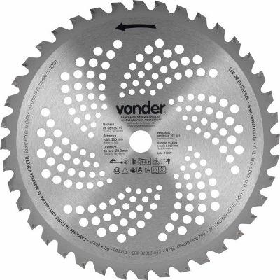 Lâmina Circular p/ Roçadeira c/ Videa 255x20,0x40  Vonder